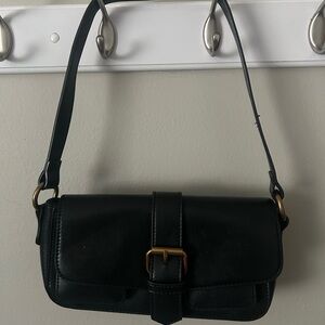 WORN Brandy Melville Black Leather Shoulder Bag
